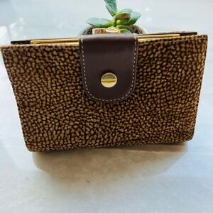 Authentic BORBONESE Redwall Vintage Bifold Leather Wallet